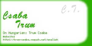 csaba trum business card